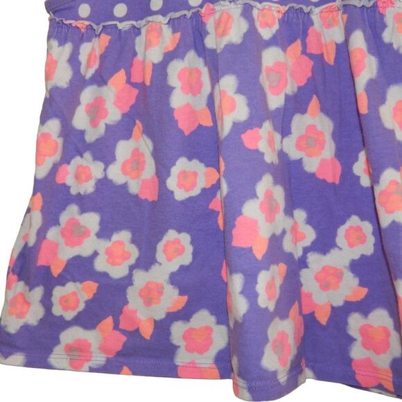 JUMPING BEANS girls size 5 100% cotton purple polka dot floral tank top - Picture 3 of 8